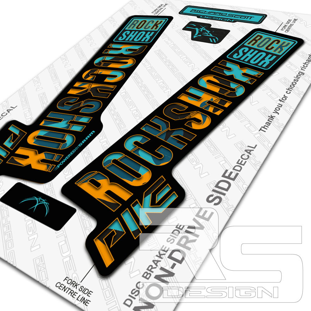 2018 ROCKSHOX LYRIK YETI CAMO DECAL SET Richard Scott Design