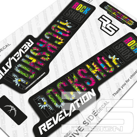 2018 STYLE ROCKSHOX REVELATION FLOWERPOWER DECAL KIT