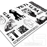 A4 STICKER SHEET YETI