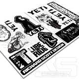 A4 STICKER SHEET YETI