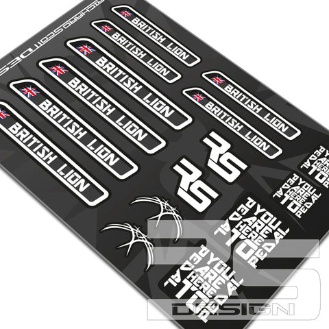 RIDER I.D DECAL SHEET B