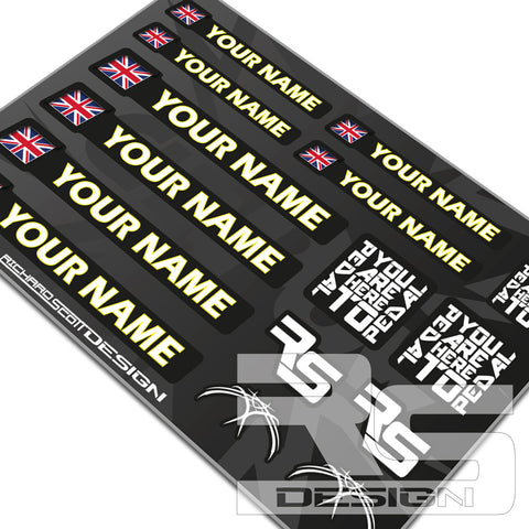 RIDER I.D DECAL SHEET A