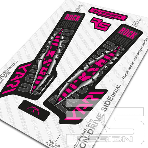 Stickers Fourche ROCKSHOX Pike DJ 2021 WP384 Fuchsia - Autocollants Vélo